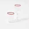New Mrs. Alice Red Rim Wine Glasses (Set Of 4)