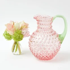 Best Mrs. Alice Rose Hobnail Jug With Emerald Handle & Glasses (Set Of 6)