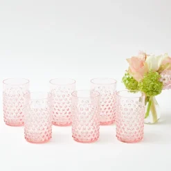 Best Mrs. Alice Rose Hobnail Jug With Emerald Handle & Glasses (Set Of 6)