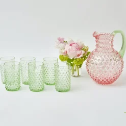 Online Mrs. Alice Rose Hobnail Jug With Emerald Handle