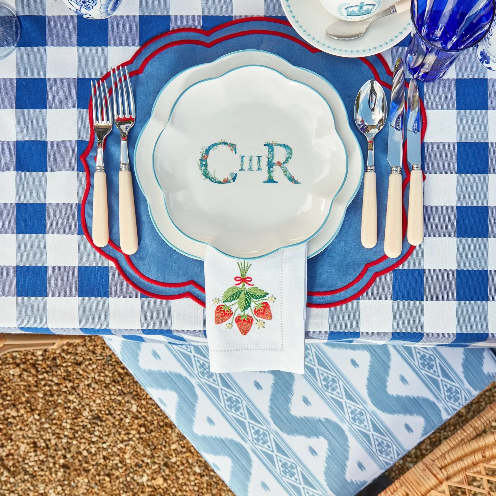 Clearance Mrs. Alice Royal Blue Gingham Tablecloth
