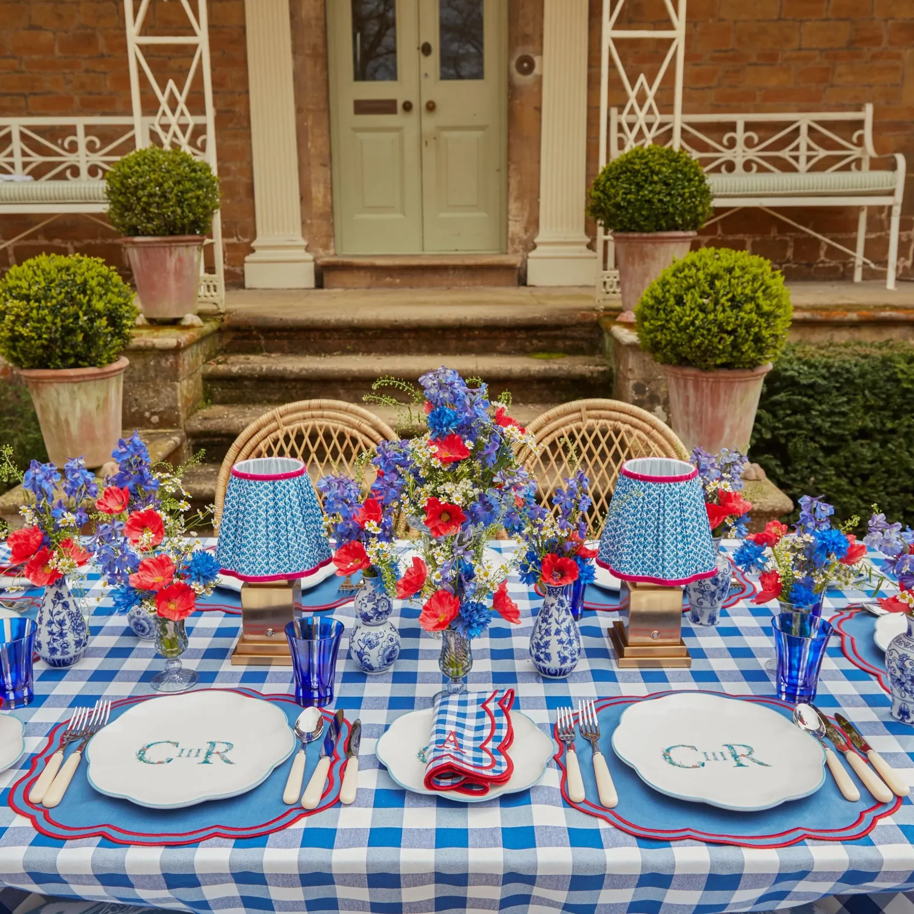 Clearance Mrs. Alice Royal Blue Gingham Tablecloth