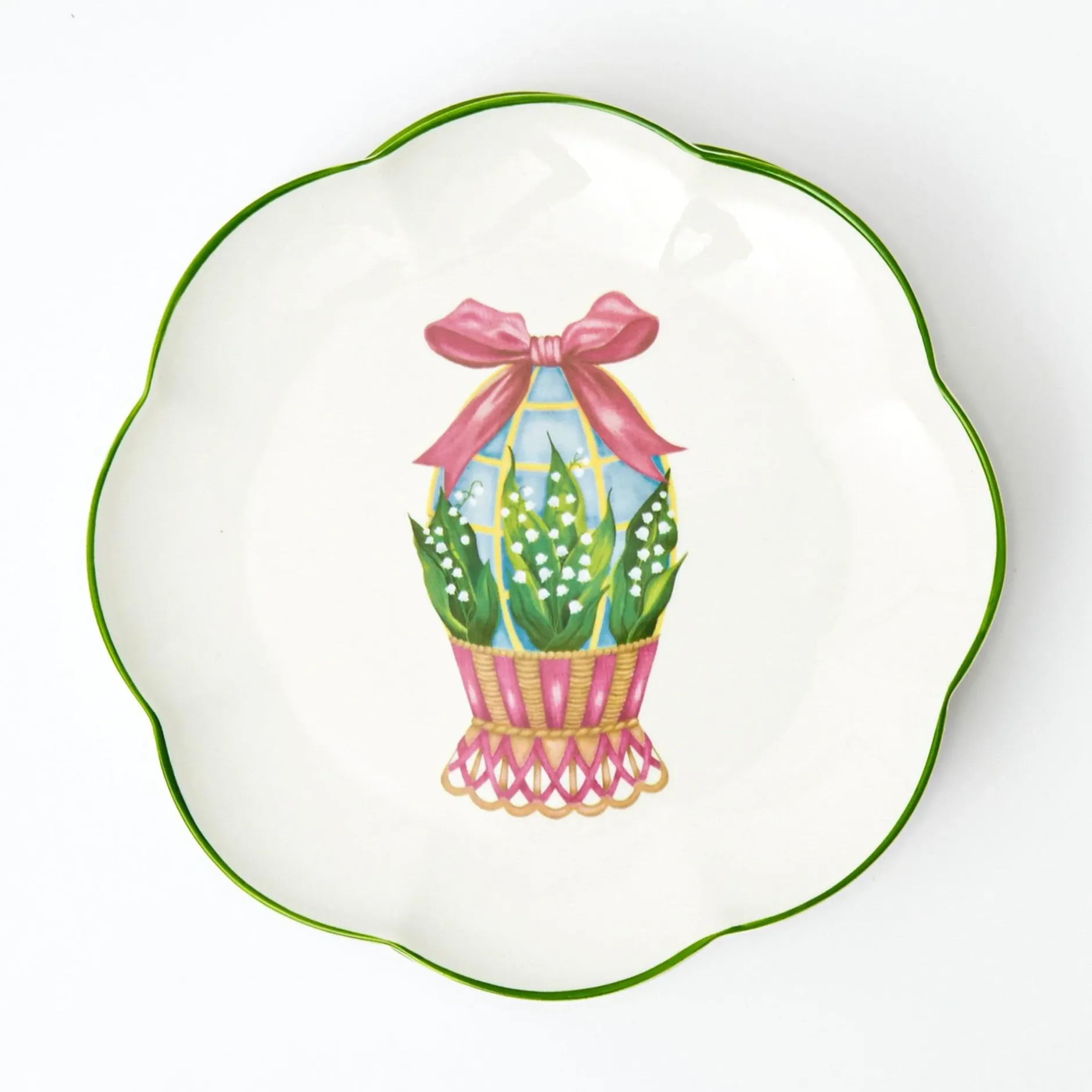 Clearance Mrs. Alice Scalloped Easter Dinner & Starter Plate (Set Of 8)