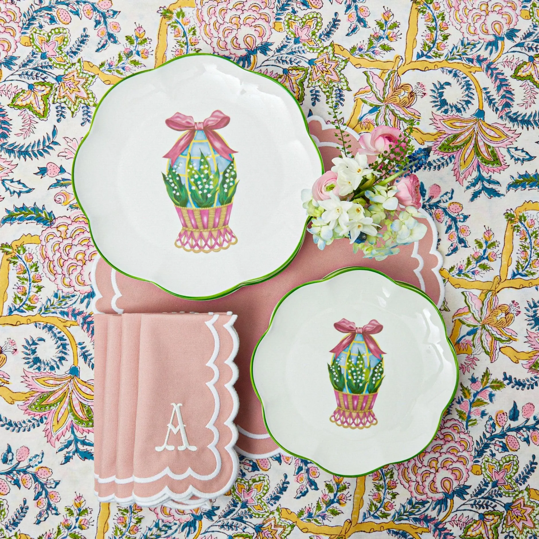 Mrs. Alice Scalloped Easter Dinner & Starter Plate (Set Of 8)