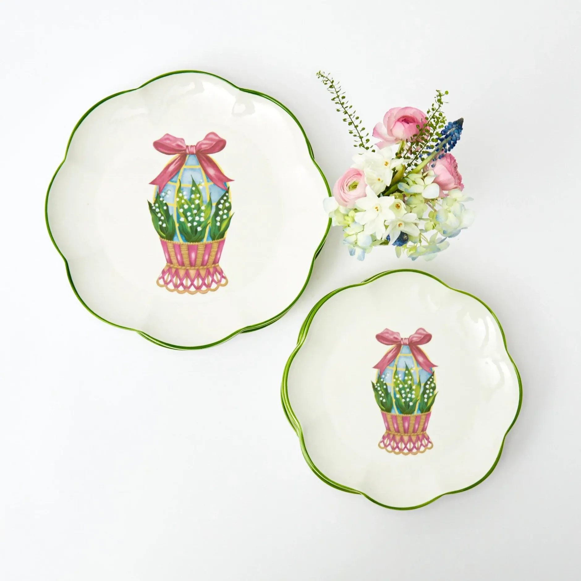 Mrs. Alice Scalloped Easter Dinner & Starter Plate (Set Of 8)