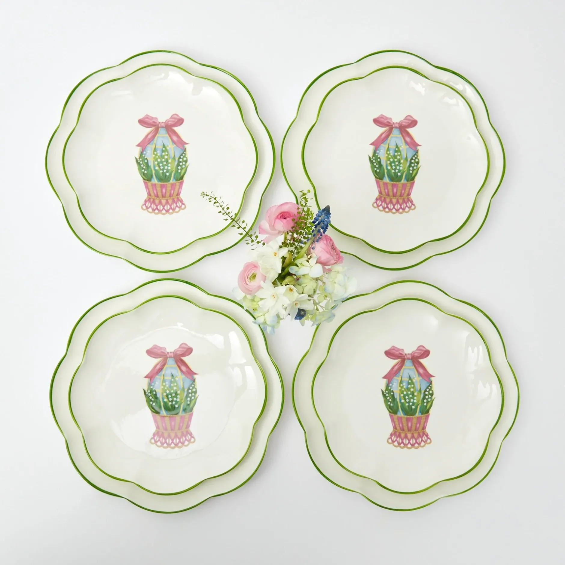 Outlet Mrs. Alice Scalloped Easter Starter Plates (Set Of 4)