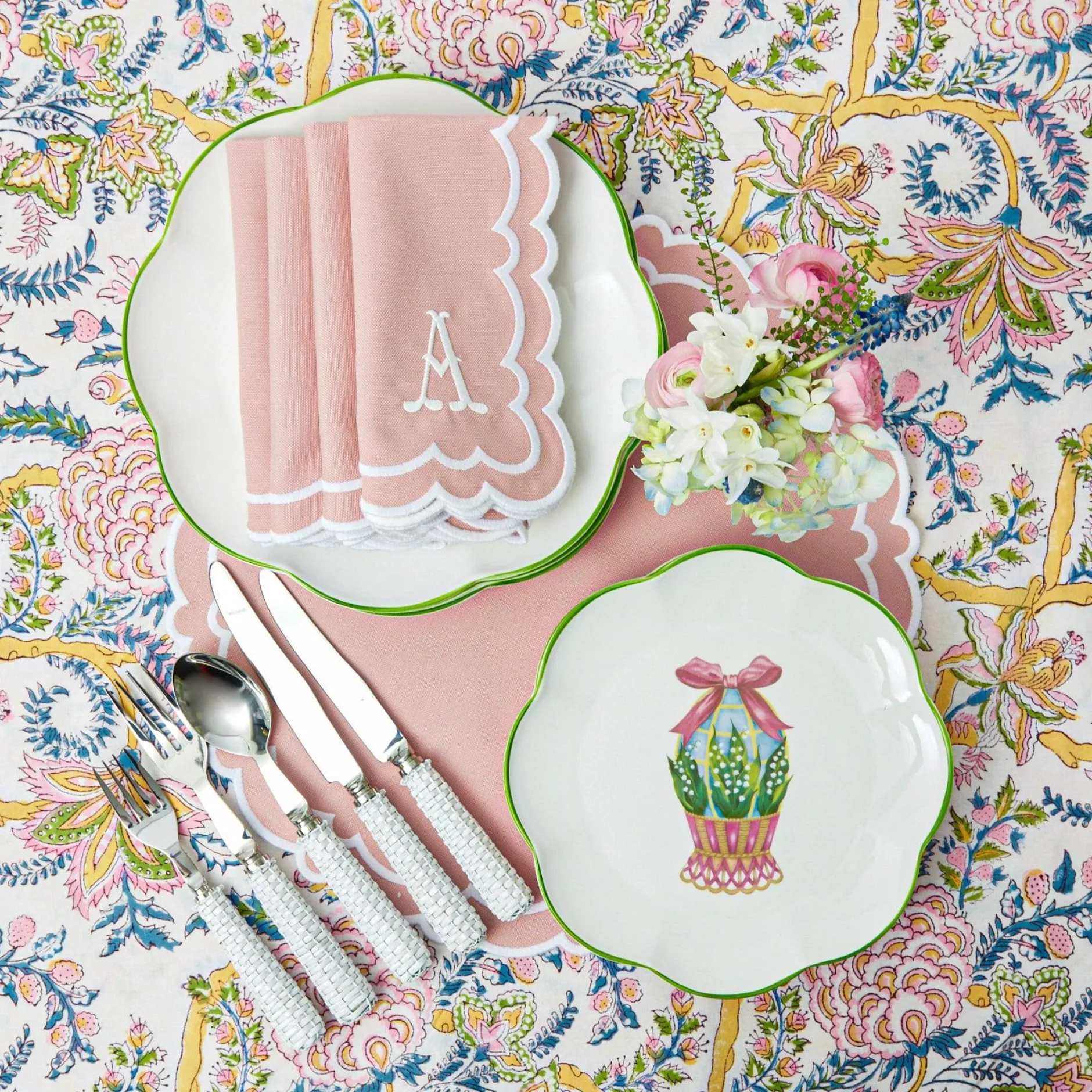 Outlet Mrs. Alice Scalloped Easter Starter Plates (Set Of 4)