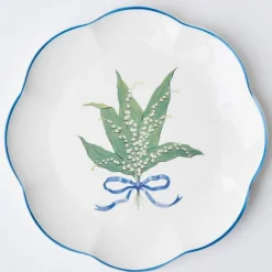 Clearance Mrs. Alice Scalloped Lily Of The Valley Dinner Plate (Set Of 4)