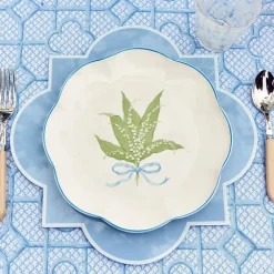 Clearance Mrs. Alice Scalloped Lily Of The Valley Dinner Plate (Set Of 4)