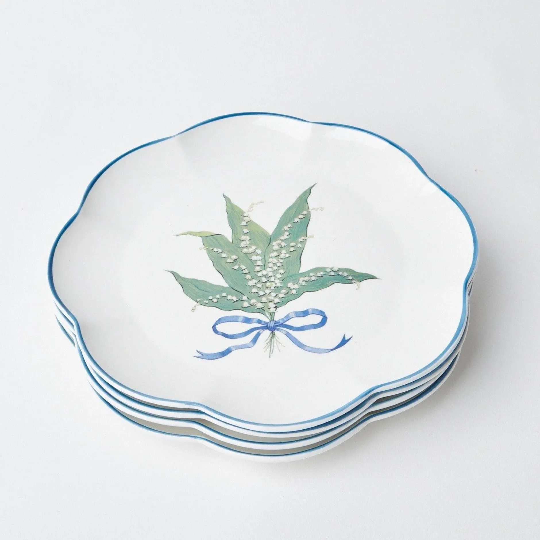 Hot Mrs. Alice Scalloped Lily Of The Valley Starter Plate
