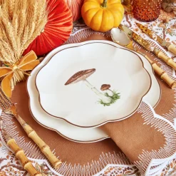 Online Mrs. Alice Scalloped Mushroom Starter Plate (Brown)