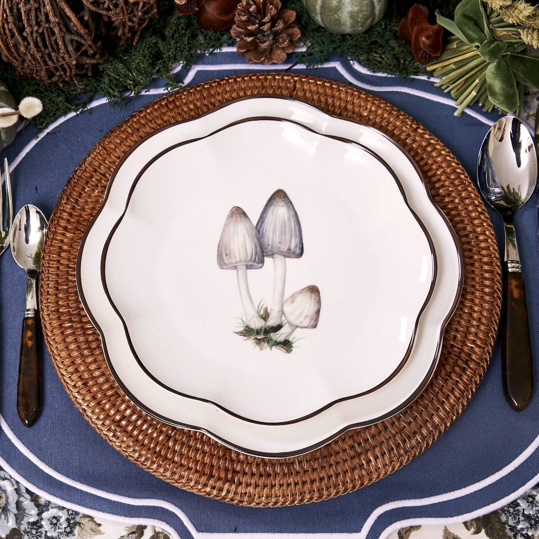 Online Mrs. Alice Scalloped Mushroom Starter Plate (Grey)