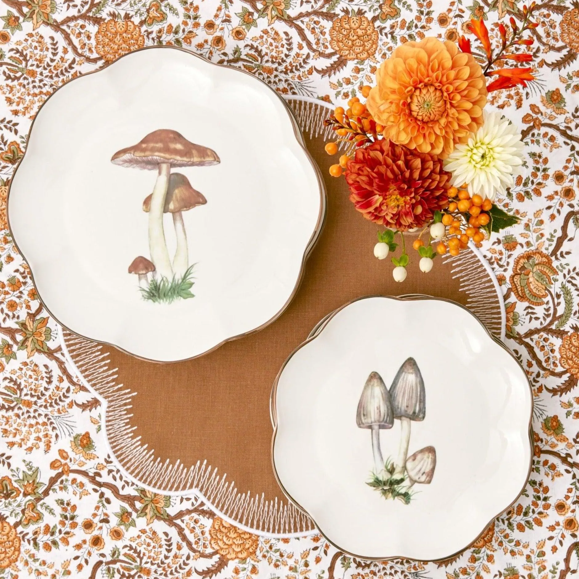 Online Mrs. Alice Scalloped Mushroom Starter Plate (Grey)