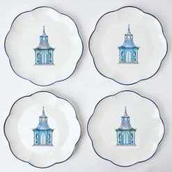 Hot Mrs. Alice Scalloped Pagoda Starter Plate (Set Of 4)