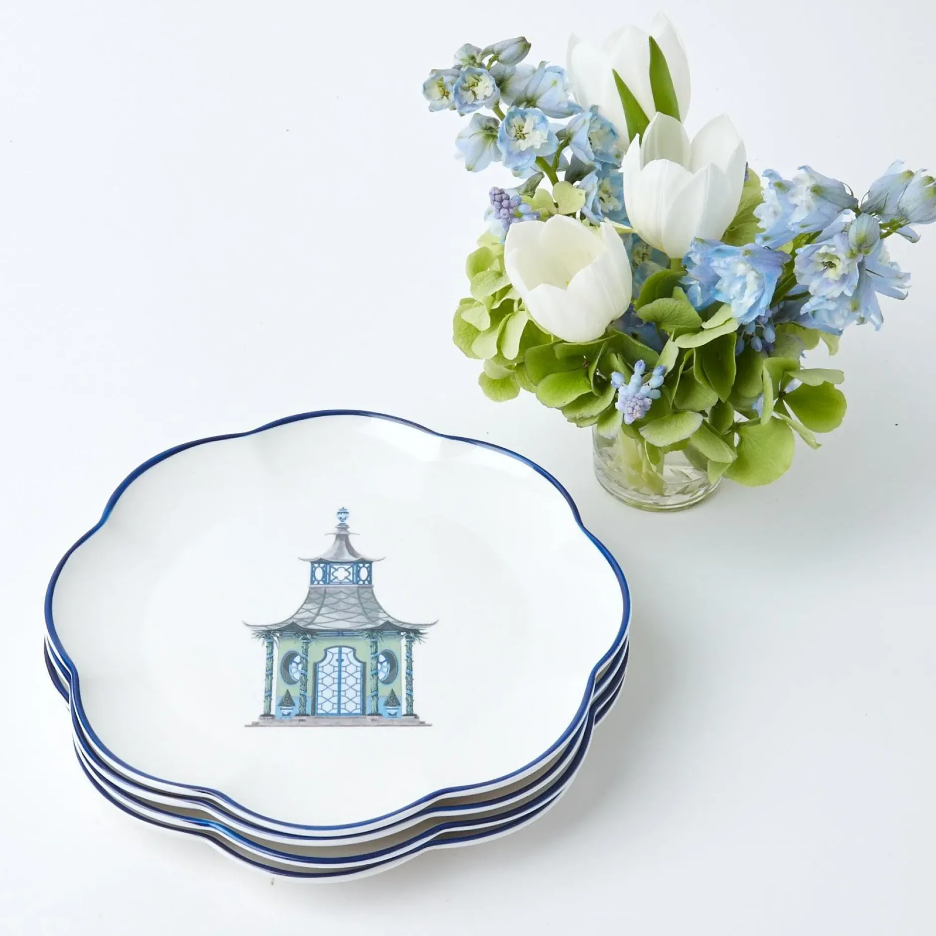 Hot Mrs. Alice Scalloped Pagoda Starter Plate (Set Of 4)