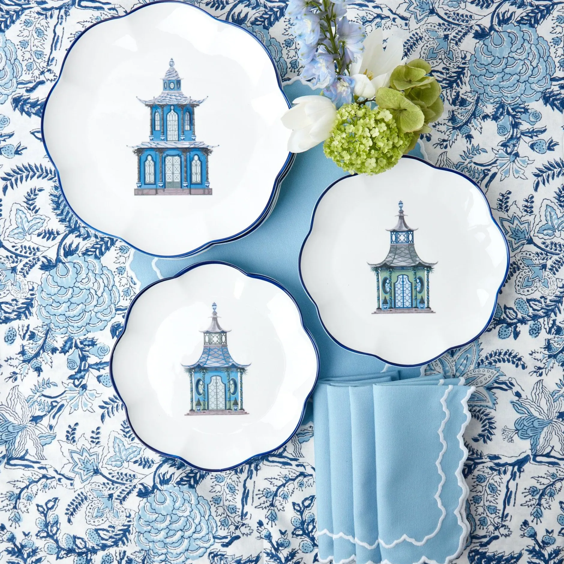 Hot Mrs. Alice Scalloped Pagoda Starter Plate (Set Of 4)