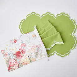 Sale Mrs. Alice Serena Apple Green Scalloped Napkins (Set Of 4)