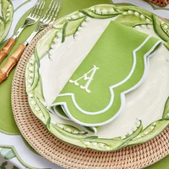 Clearance Mrs. Alice Serena Applique Green Napkins (Set Of 4)