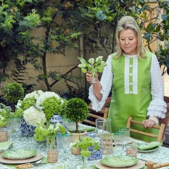 New Mrs. Alice Serena Applique Green Placemats & Napkins (Set Of 4)
