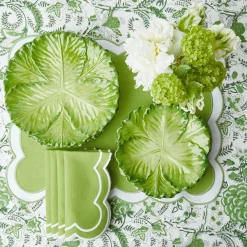 New Mrs. Alice Serena Applique Green Placemats & Napkins (Set Of 4)