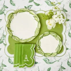 Clearance Mrs. Alice Serena Applique Green Placemats (Set Of 4)