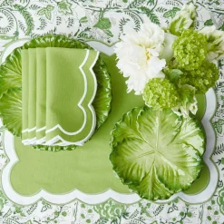 Clearance Mrs. Alice Serena Applique Green Placemats (Set Of 4)