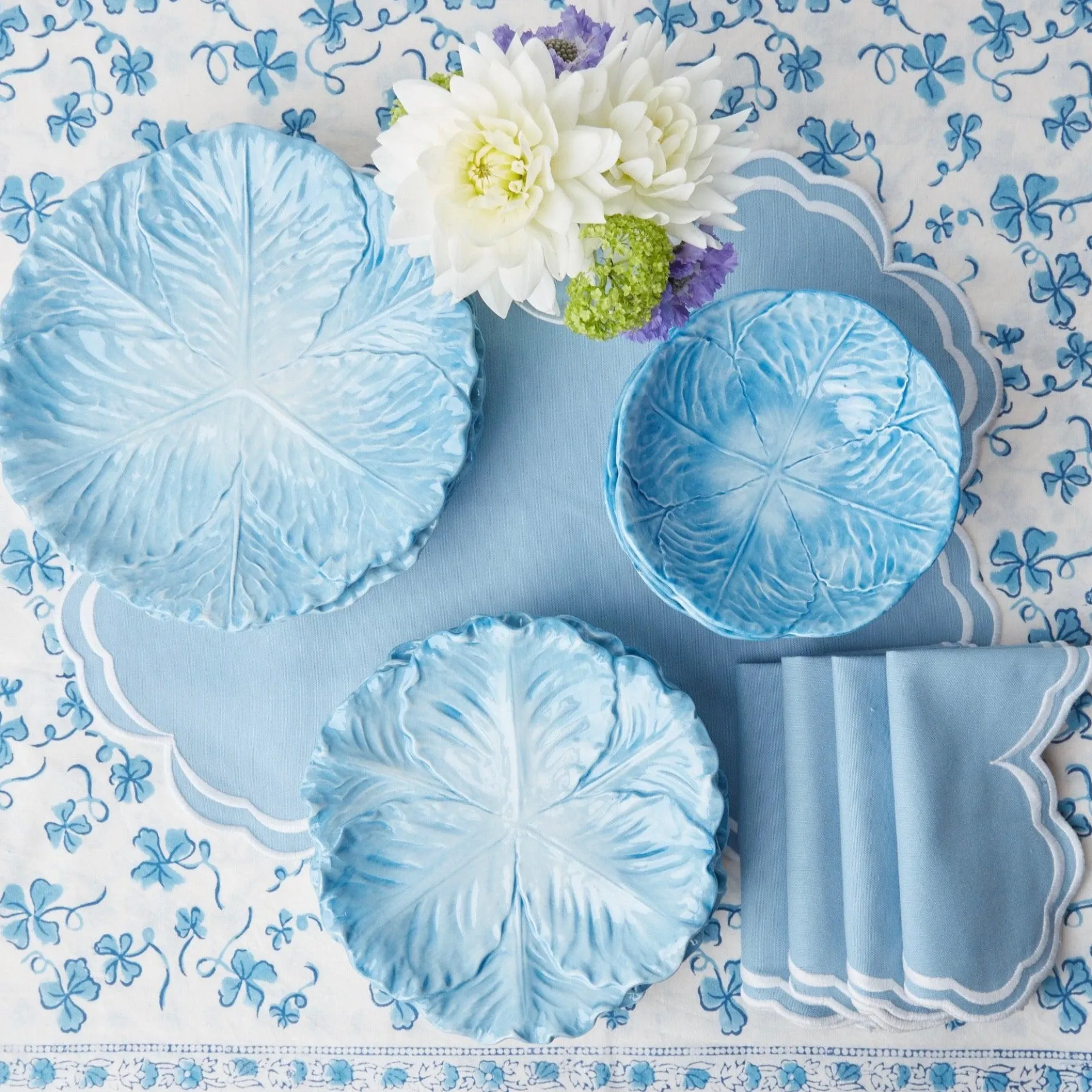 New Mrs. Alice Serena Cornflower Blue Napkins (Set Of 4)