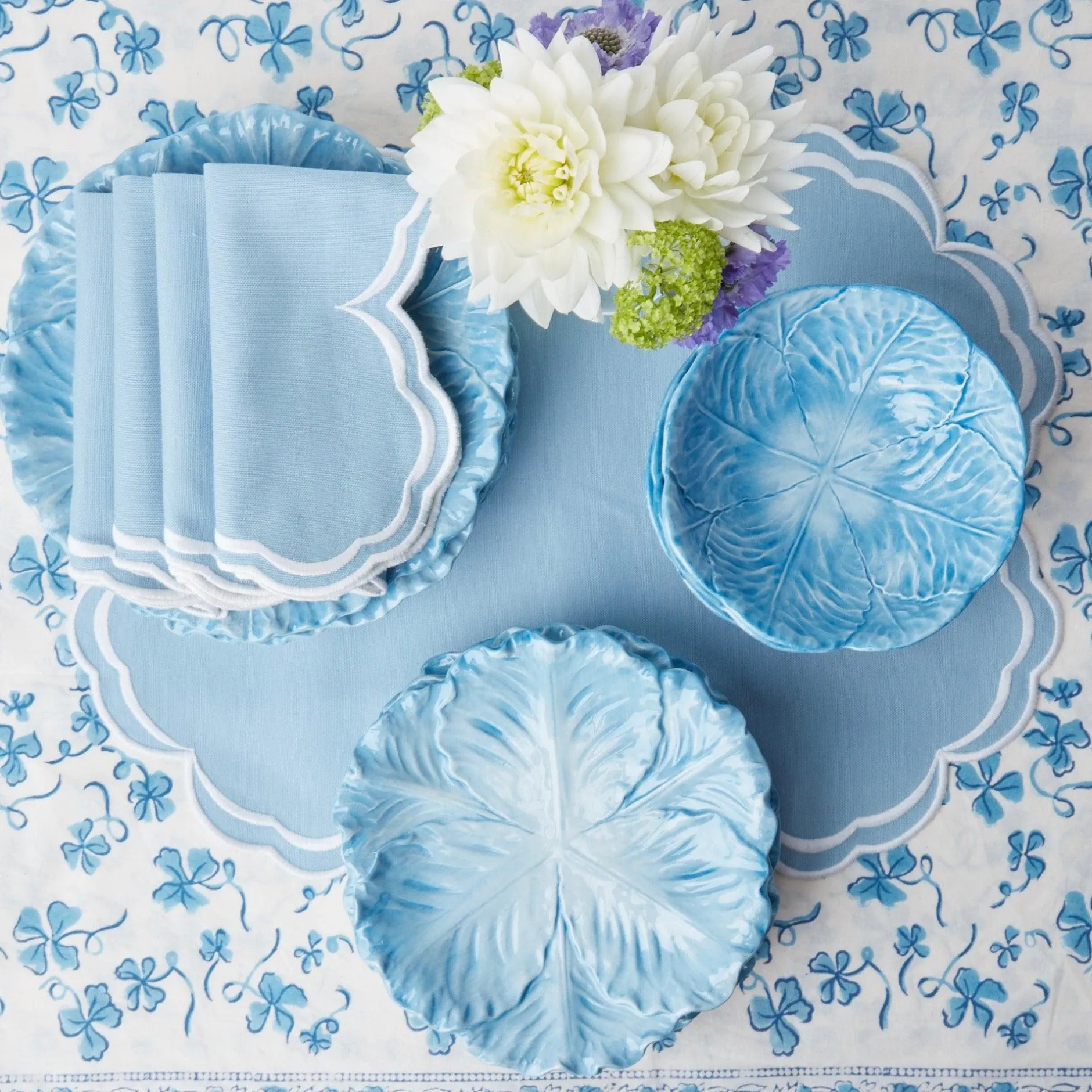 Sale Mrs. Alice Serena Cornflower Blue Placemats (Set Of 4)