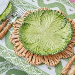 Outlet Mrs. Alice Serena Green Cabbage Dinner Plate (Set Of 4)