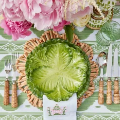 Best Mrs. Alice Serena Green Cabbage Dinner & Starter Plates (Set Of 8)