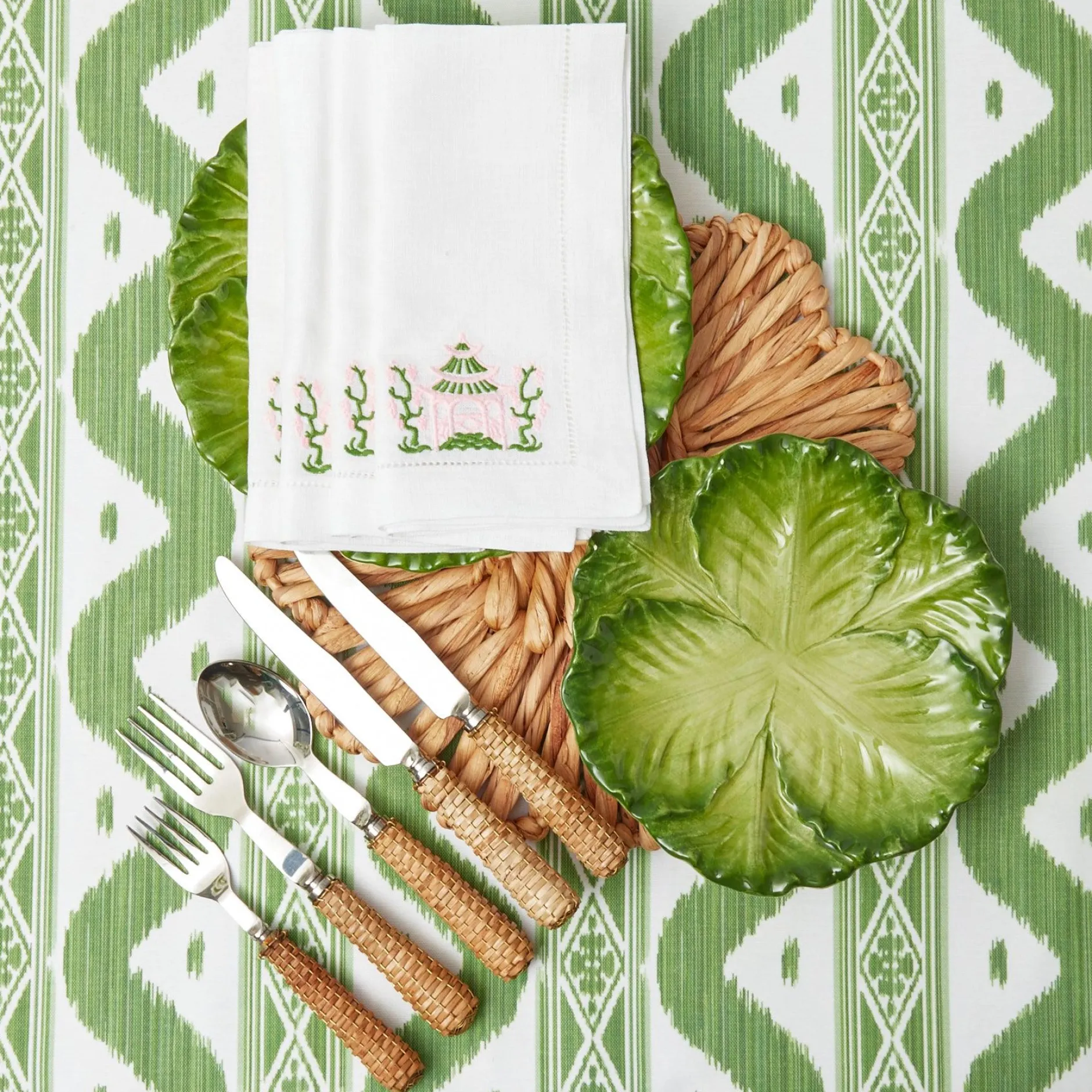 Mrs. Alice Serena Green Cabbage Starter Plate (Set Of 4)