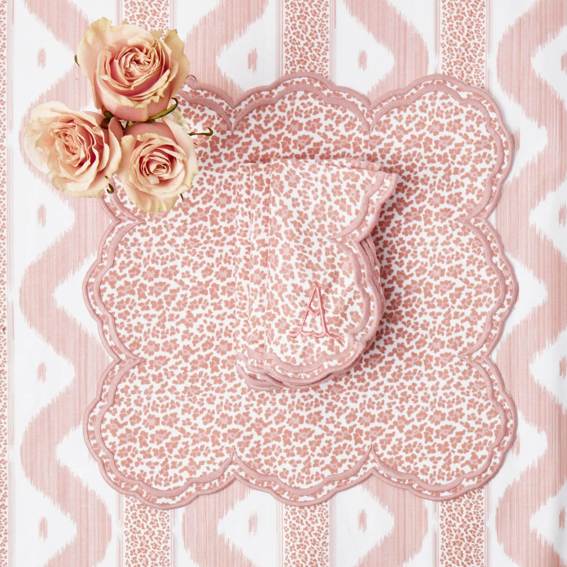 Sale Mrs. Alice Serena Pink Leopard Napkins (Set Of 4)