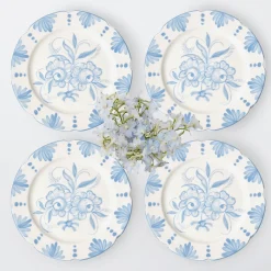 New Mrs. Alice Seville Blue Gardenia Dinner Plate (Set Of 4)