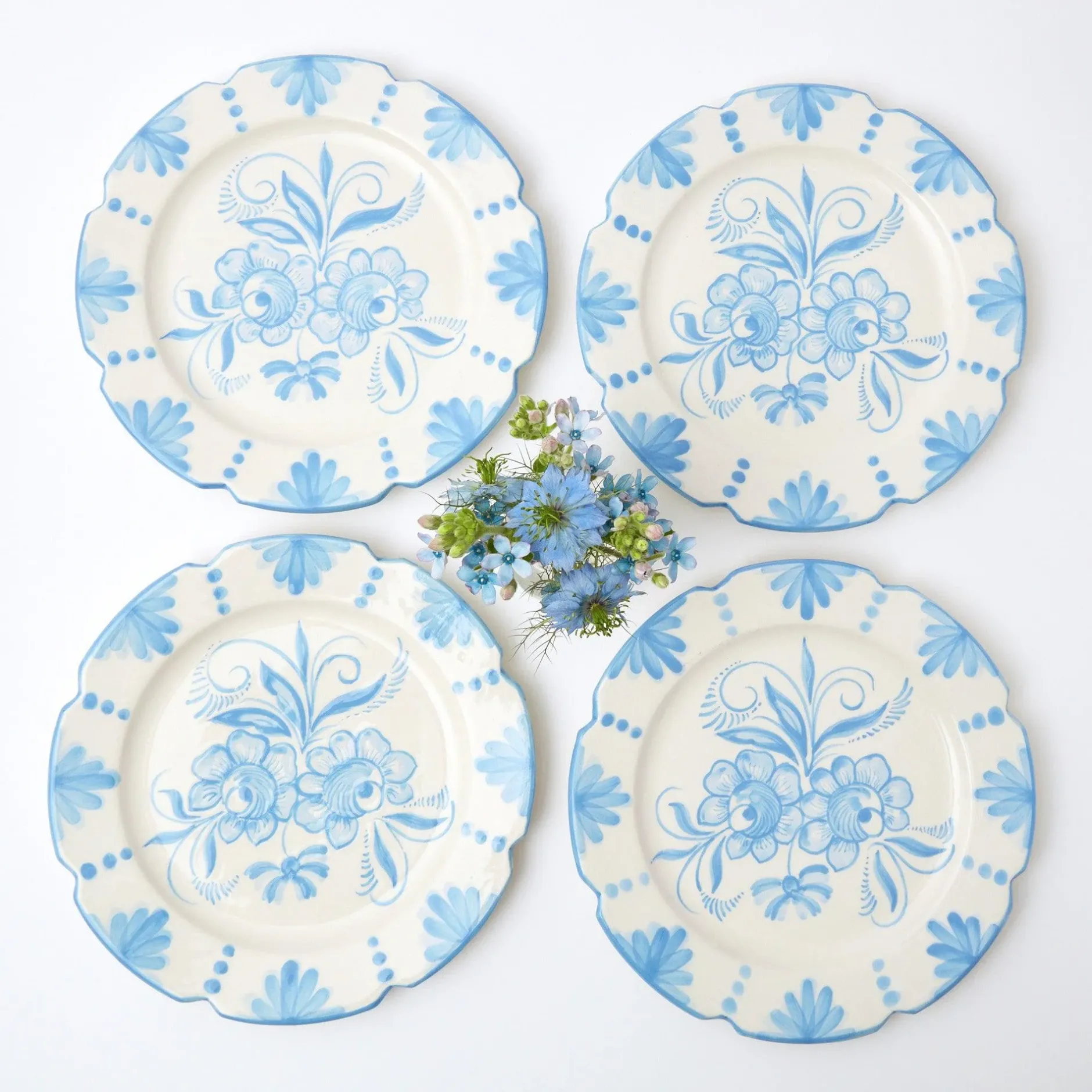 Online Mrs. Alice Seville Blue Gardenia Dinner Plate (Set Of 4)