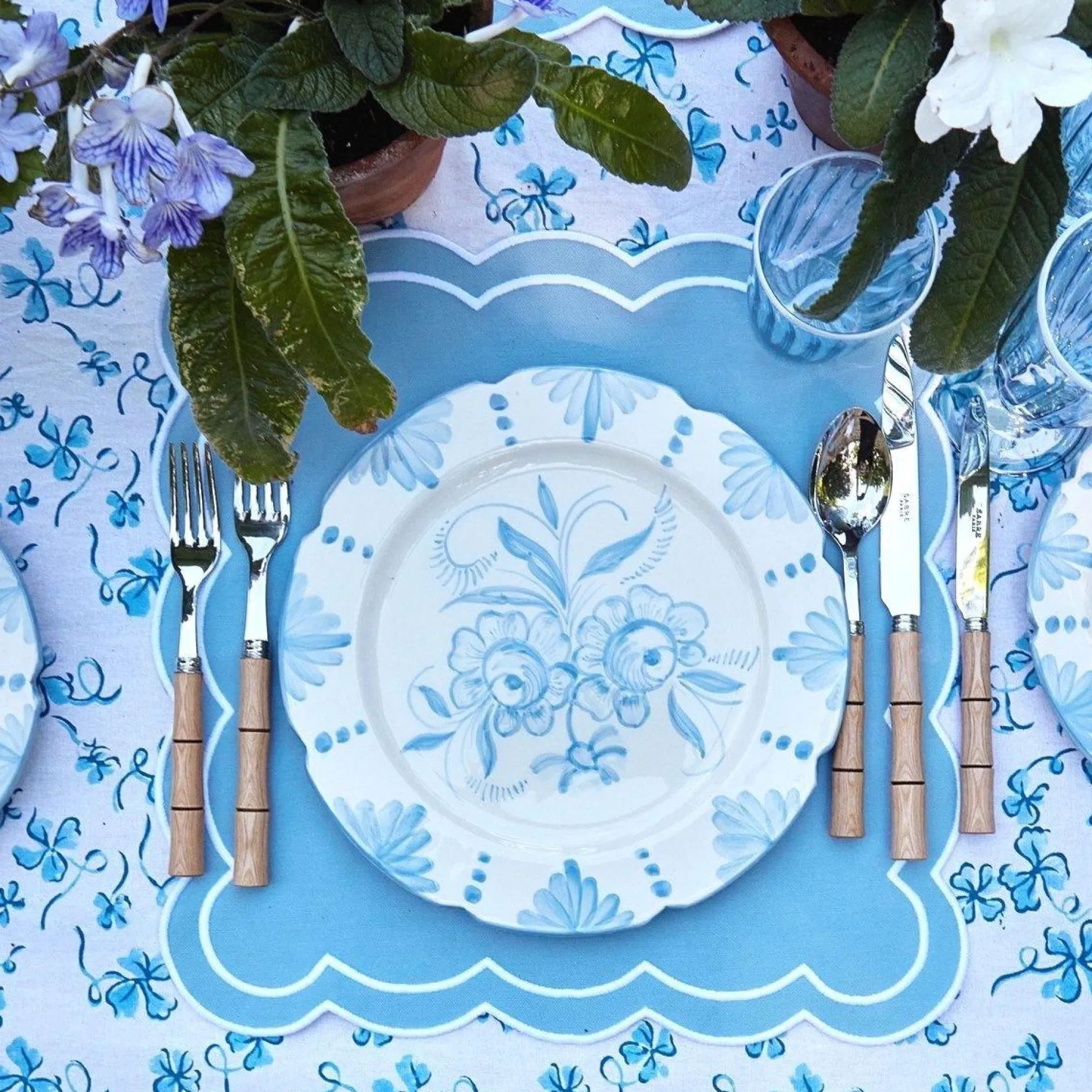 Online Mrs. Alice Seville Blue Gardenia Dinner Plate (Set Of 4)