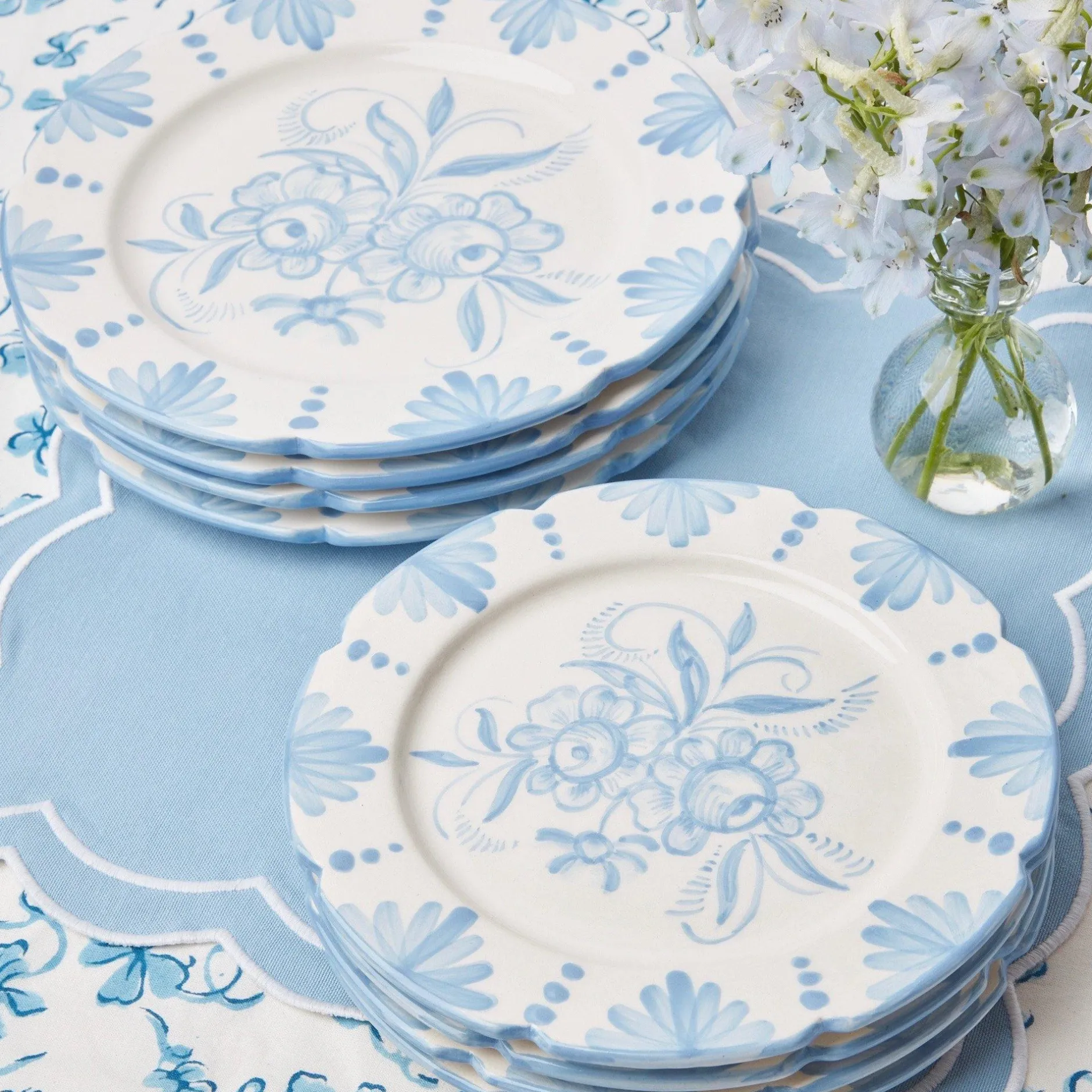 Online Mrs. Alice Seville Blue Gardenia Dinner Plate (Set Of 4)