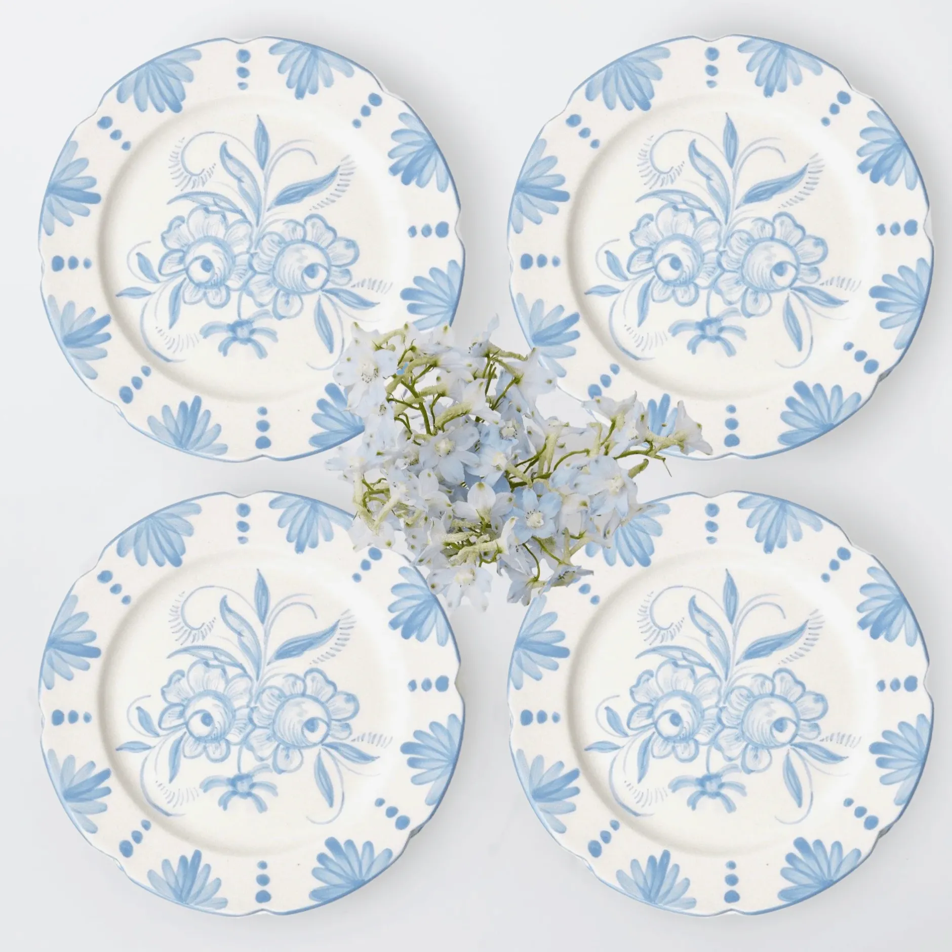 Online Mrs. Alice Seville Blue Gardenia Dinner Plate (Set Of 4)