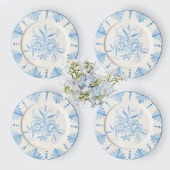 Best Mrs. Alice Seville Blue Gardenia Starter Plate (Set Of 4)