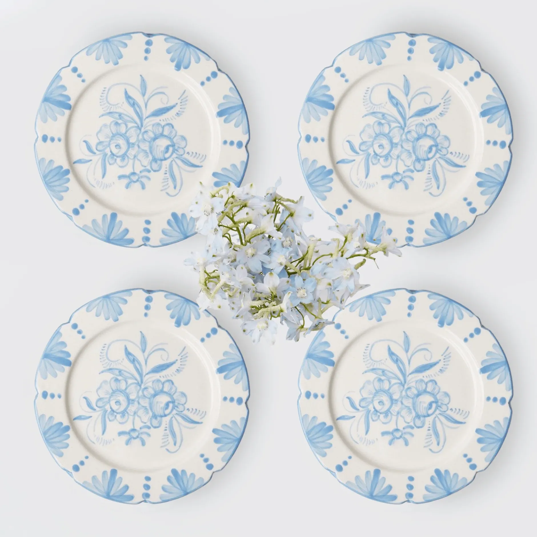 Best Mrs. Alice Seville Blue Gardenia Starter Plate (Set Of 4)