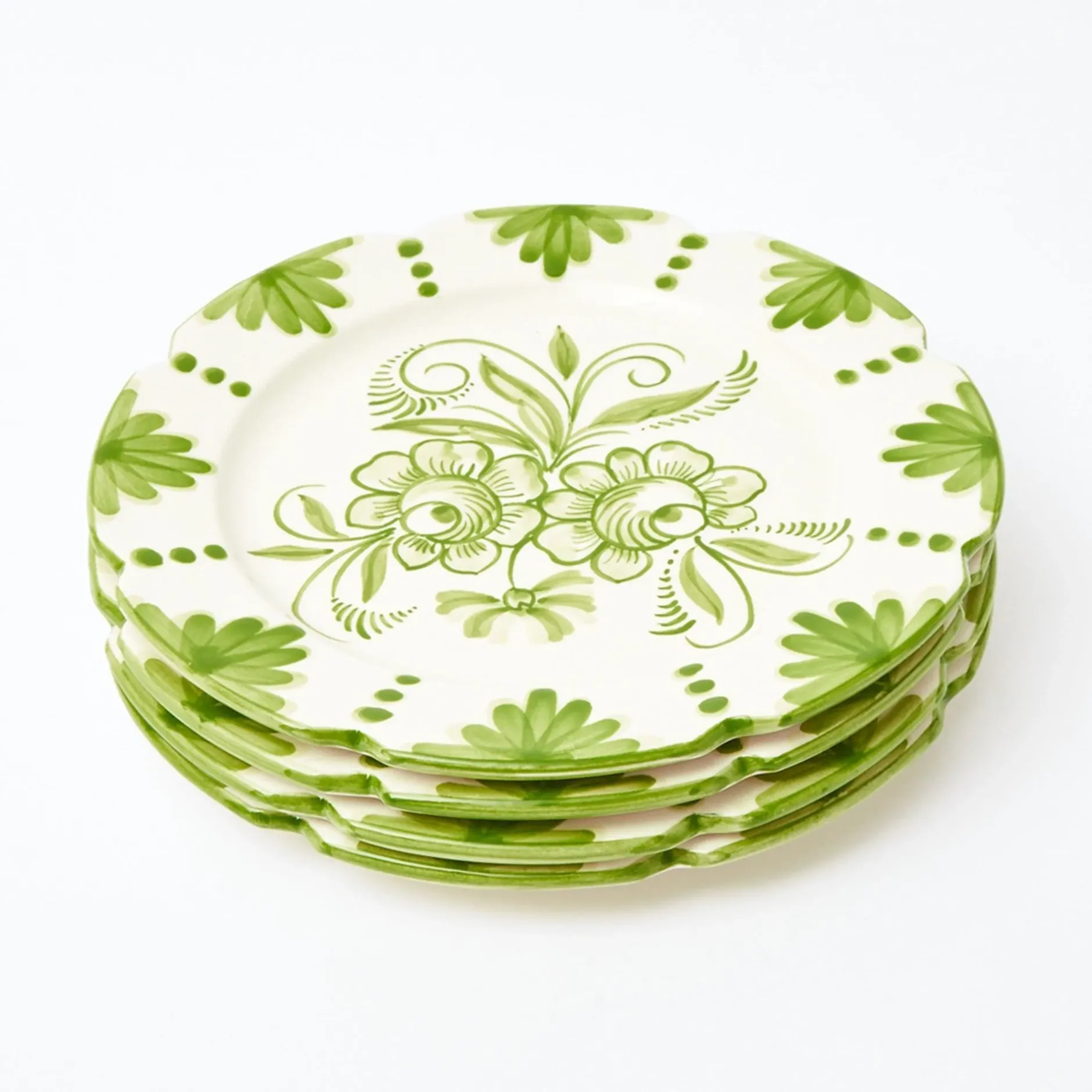 Best Mrs. Alice Seville Green Gardenia Dinner Plates (Set Of 4)