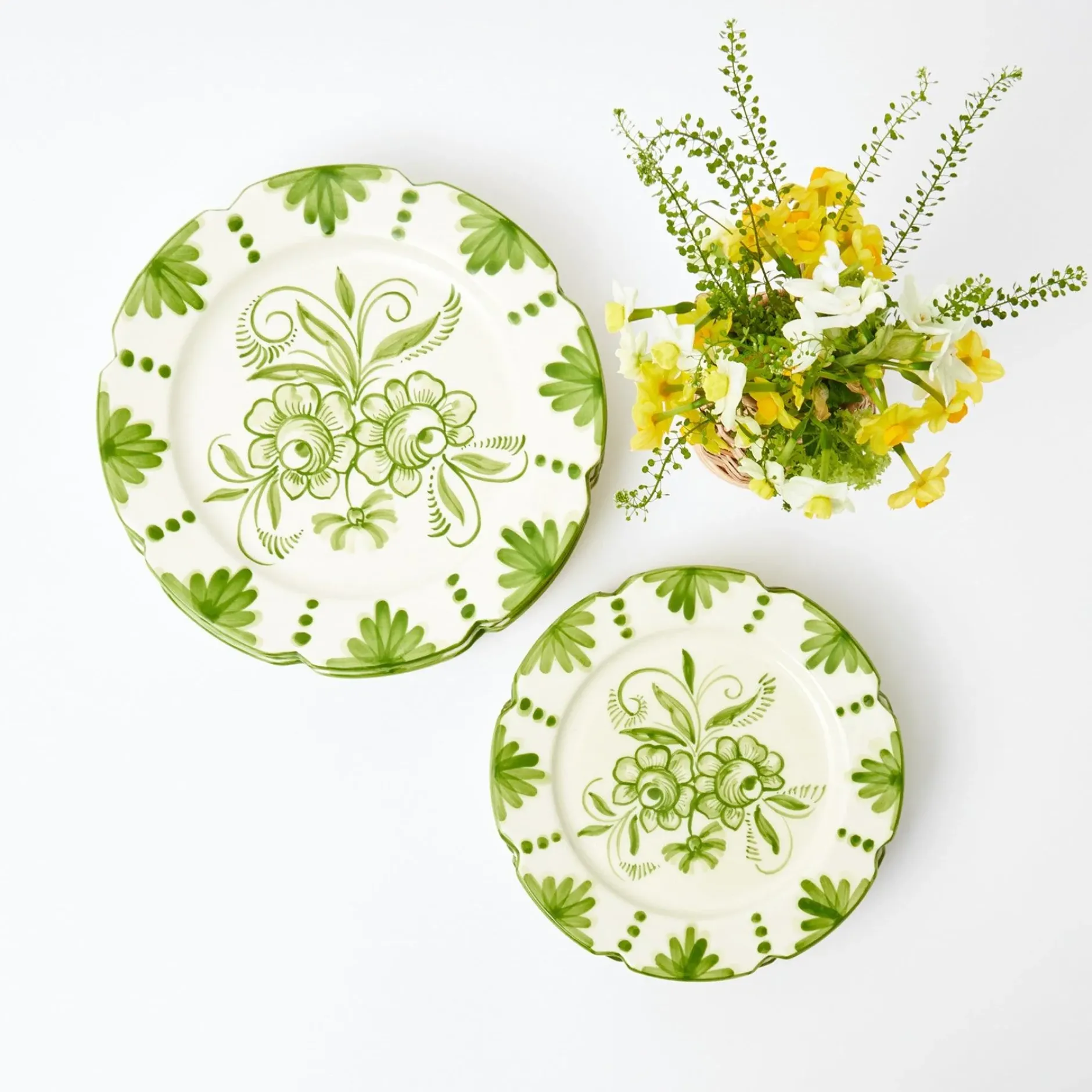 Discount Mrs. Alice Seville Green Gardenia Starter Plates (Set Of 4)