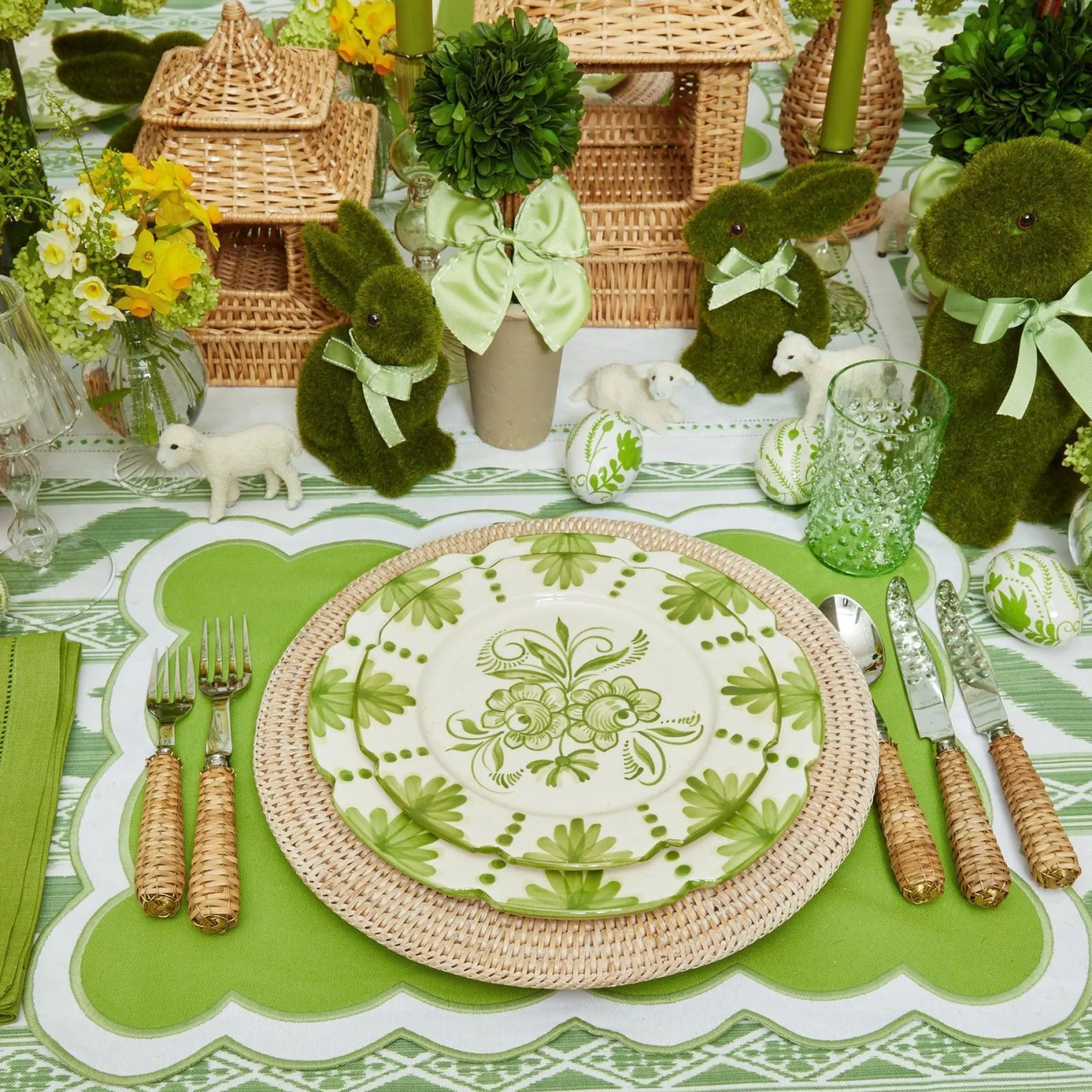 Best Mrs. Alice Seville Green Gardenia Starter Plates (Set Of 4)