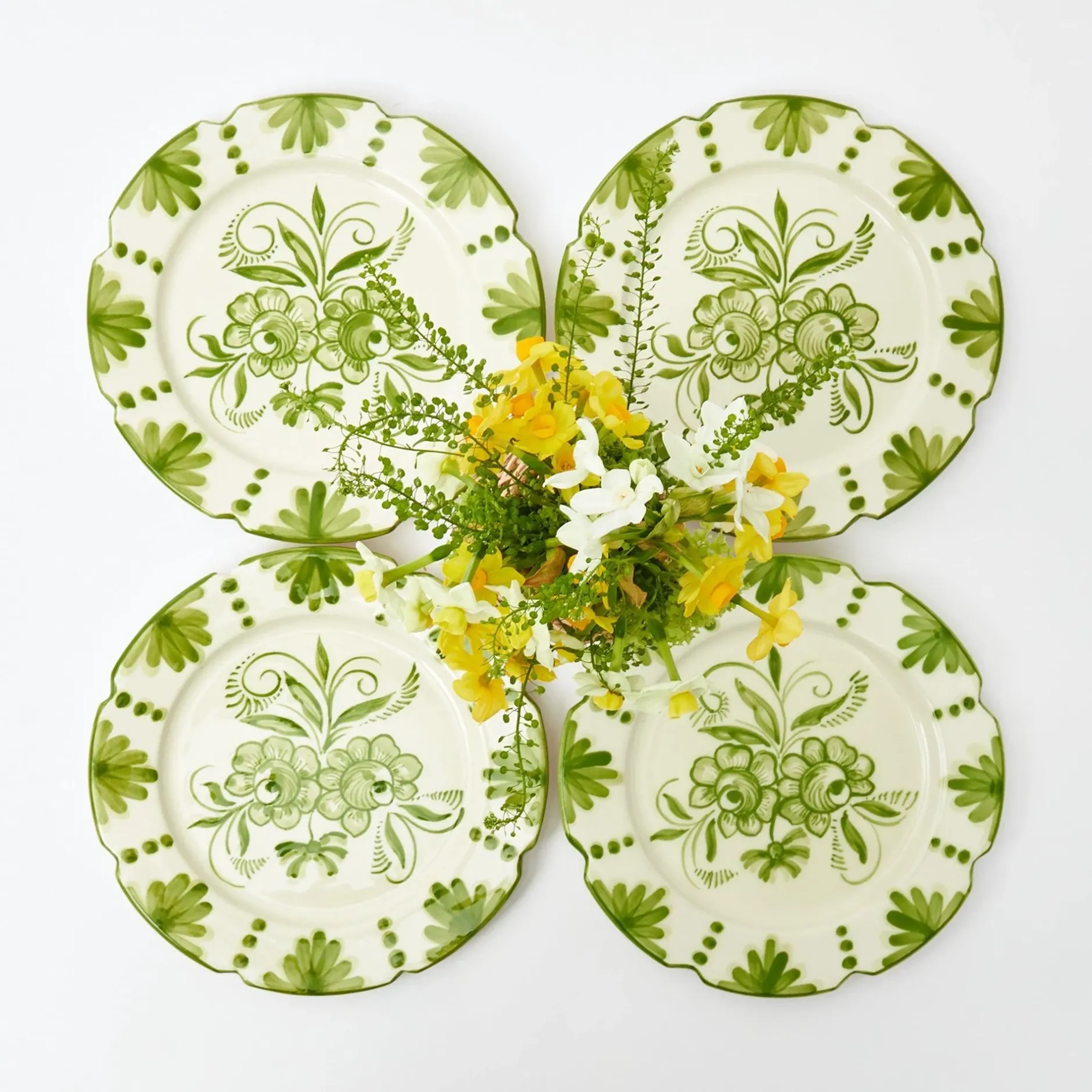 Outlet Mrs. Alice Seville Green Gardenia Starter Plates (Set Of 4)