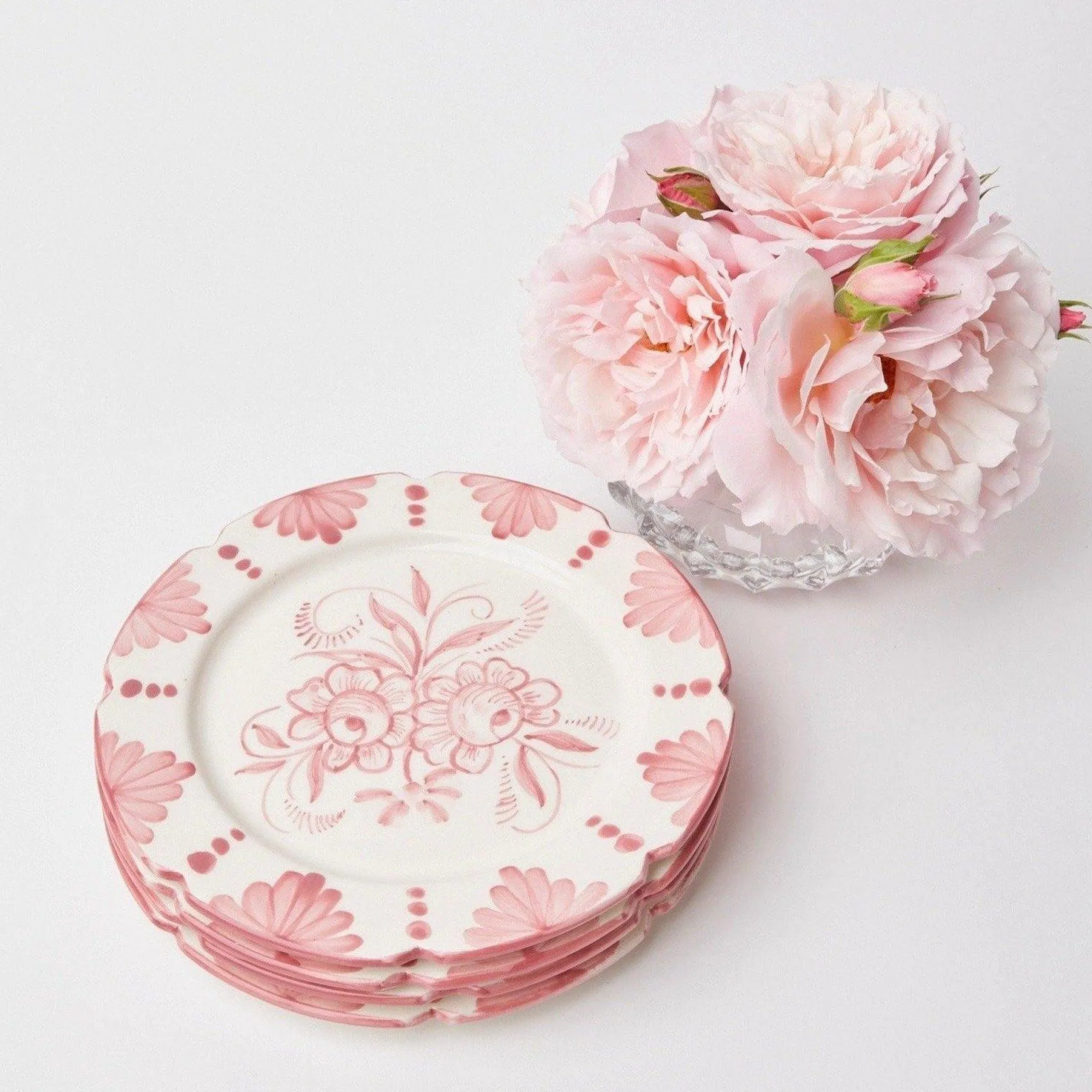 Sale Mrs. Alice Seville Pink Gardenia Dinner Plate (Set Of 4)