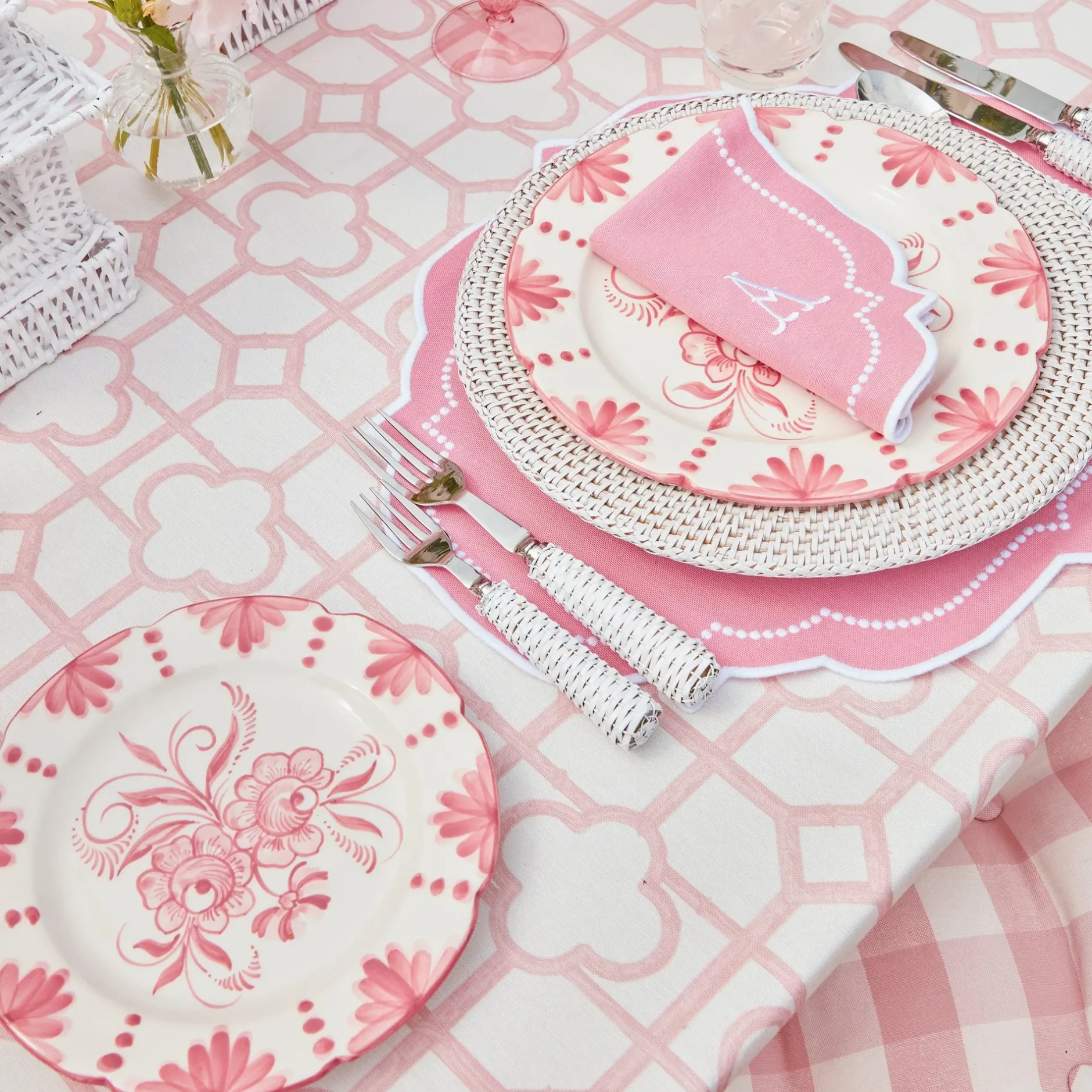Outlet Mrs. Alice Seville Pink Gardenia Dinner & Starter Plates (Set Of 8)