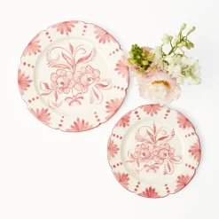New Mrs. Alice Seville Pink Gardenia Dinner & Starter Plates (Set Of 8)