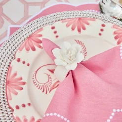 New Mrs. Alice Seville Pink Gardenia Dinner & Starter Plates (Set Of 8)