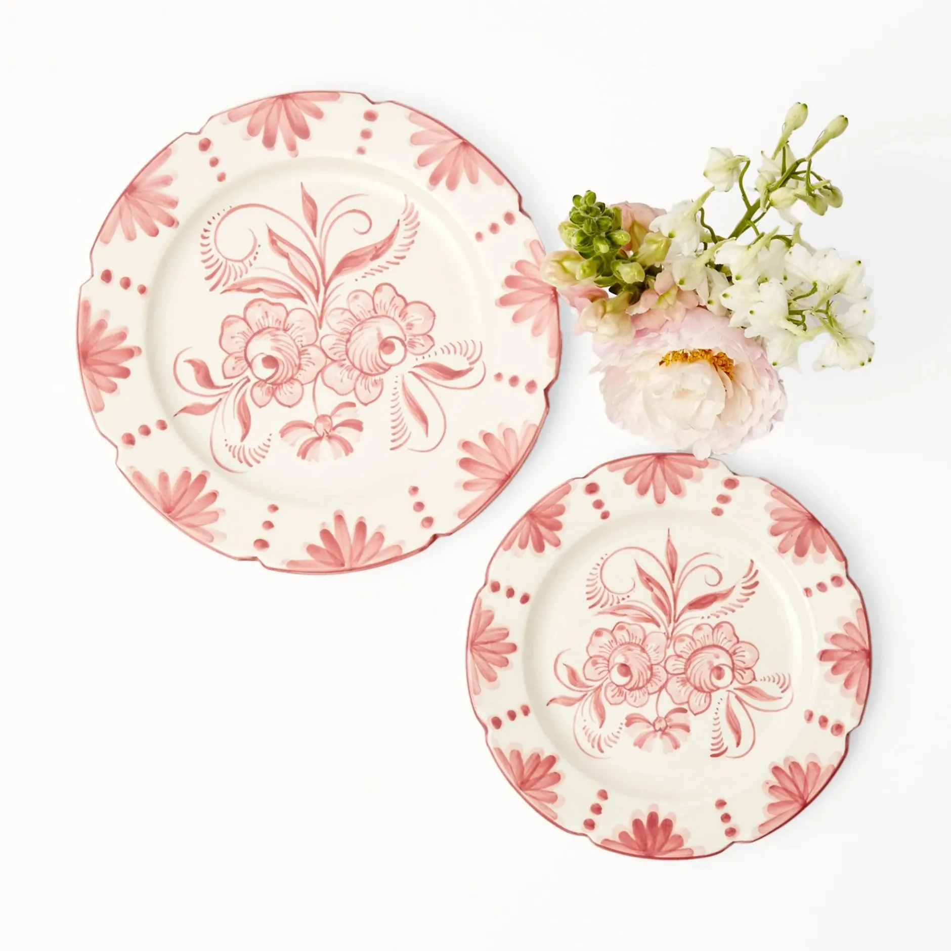 Hot Mrs. Alice Seville Pink Gardenia Dinner & Starter Plates (Set Of 8)