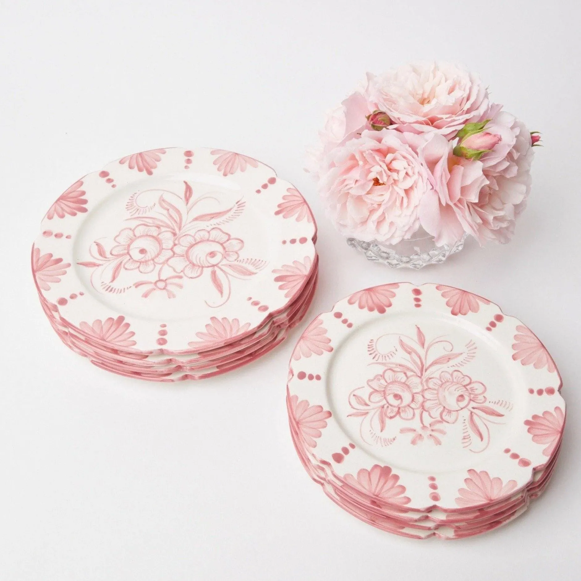 New Mrs. Alice Seville Pink Gardenia Starter Plate (Set Of 4)