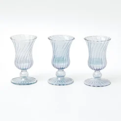 Outlet Mrs. Alice Small Blue Fluted Vase (Set Of 3)